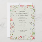 Eenvoudige, tijdloze Wildflower Engagement Party Kaart (Voorkant)