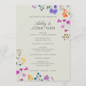 Eenvoudige, tijdloze Wildflower Sage Green Wedding Programmakaart (Voorkant)