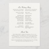 Eenvoudige, tijdloze Wildflower Soft White Wedding Programmakaart (Achterkant)