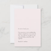 Eenvoudige tijdloze zachte blozende solide achterg bedankkaart (Voorkant)