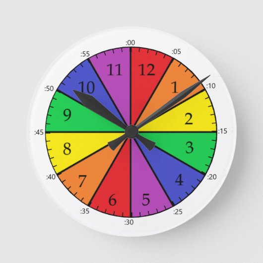 Eenvoudige tijdsklok met minieme markeringen ronde klok (Voorkant)