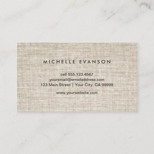 Eenvoudige tinnen look Minimale elegante Professio Visitekaartje (Achterkant)