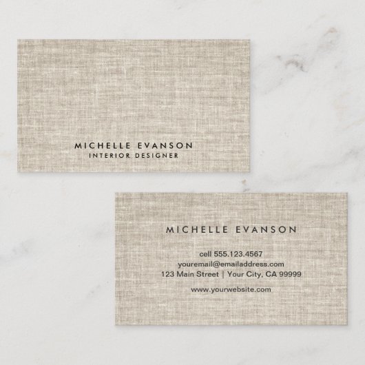 Eenvoudige tinnen look Minimale elegante Professio Visitekaartje (Voorkant / Achterkant)