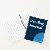 Eenvoudige tinten van blauwe naam op Reading Journ Notitieboek (Binnen)