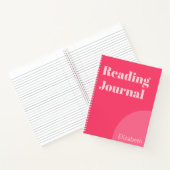 Eenvoudige tinten van roze naam op Reading Journal Notitieboek (Binnen)
