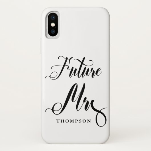 Eenvoudige toekomst Mrs. Script Calligraphy Bruid Case-Mate iPhone Case (Achterkant)
