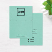 Eenvoudige Toevoegen Logo Aqua Blue Oorbel Ketting Visitekaartje (Bureau)