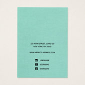 Eenvoudige Toevoegen Logo Aqua Blue Oorbel Ketting Visitekaartje (Achterkant)