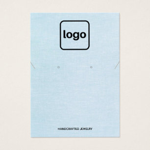 Eenvoudige Toevoegen Logo Blue Oorbel en Ketting D Visitekaartje