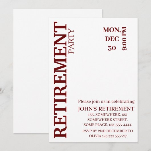 Eenvoudige toevoeging — Details aangepaste aftredi Kaart (Voorkant / Achterkant)