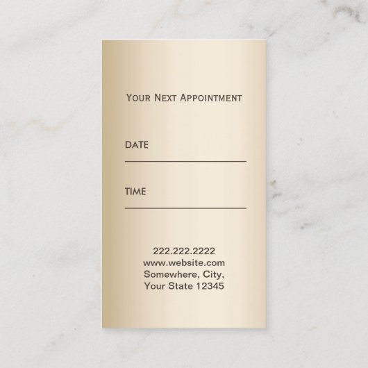 Eenvoudige toewijzing van hare Stylist Simple Lace Afsprakenkaartje (Achterkant)