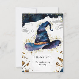 Eenvoudige Toverstaf Tovenaar Verjaardag Bedankkaart