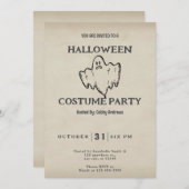 Eenvoudige Traditional Ghost  Halloween Kaart (Voorkant / Achterkant)