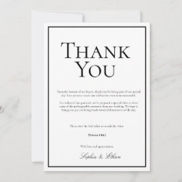 Eenvoudige traditionele digitale bedankkaart kaart