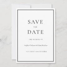 Eenvoudige traditionele digitale Save the Date-kaa