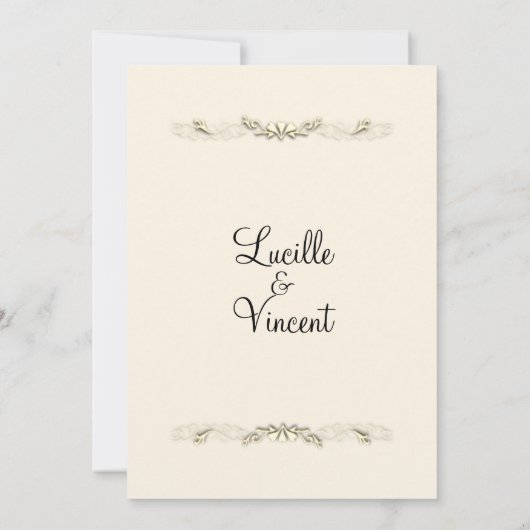 Eenvoudige traditionele huwelijksuitnodigingen kaart (Achterkant)