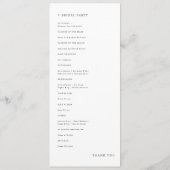 Eenvoudige traditionele katholieke bruiloft ceremo programmakaart (Achterkant)