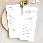 Eenvoudige traditionele katholieke bruiloft ceremo programmakaart