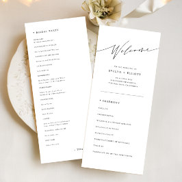 Eenvoudige traditionele katholieke bruiloft ceremo programmakaart