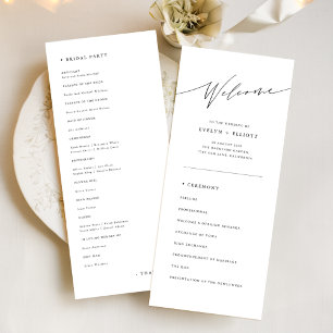 Eenvoudige traditionele katholieke bruiloft ceremo programmakaart