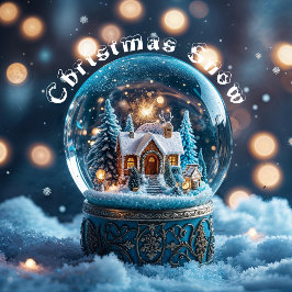 Eenvoudige traditionele kerst-sneeuw ornament kaart