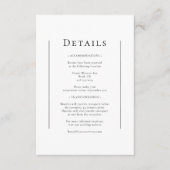 Eenvoudige traditionele minimale bruiloft details informatiekaartje (Voorkant)