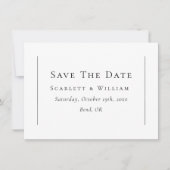 Eenvoudige traditionele minimale bruiloft flat save the date (Voorkant)