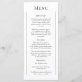 Eenvoudige traditionele minimale bruiloft platte m menu (Voorkant)