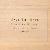 Eenvoudige traditionele minimale bruiloft Save the Acryl Uitnodigingen (Voorkant)