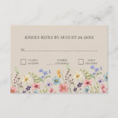 Eenvoudige traditionele Wildflower RSVP Informatiekaartje (Voorkant)
