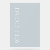Eenvoudige transparante Dusty Blue Welcome Wedding Acryl Bord (Voorkant)