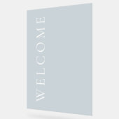 Eenvoudige transparante Dusty Blue Welcome Wedding Acryl Bord (Hoek)