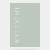 Eenvoudige transparante Dusty Green Welcome Weddin Acryl Bord (Voorkant)