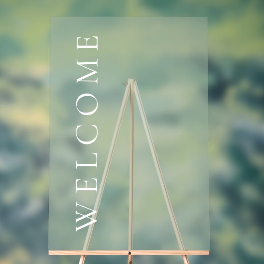 Eenvoudige transparante Dusty Green Welcome Weddin Acryl Bord (Neutraal)