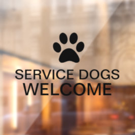 Eenvoudige Transparante Servicehonden Welkom Glas Raamsticker