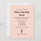 Eenvoudige Treble Clef Fluit Roze Muziek Overwegin Kaart (Voorkant)