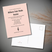 Eenvoudige Treble Clef Fluit Roze Muziek Overwegin Uitnodiging Briefkaart