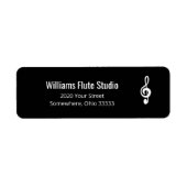 Eenvoudige Treble Clef Music Black Retouradres Etiket (Voorkant)