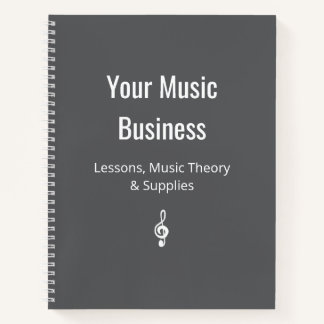 Eenvoudige Treble Clef Music Business Classic Grij Notitieboek