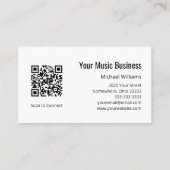 Eenvoudige Treble Clef Muziek Lessen QR code Geel Visitekaartje (Achterkant)
