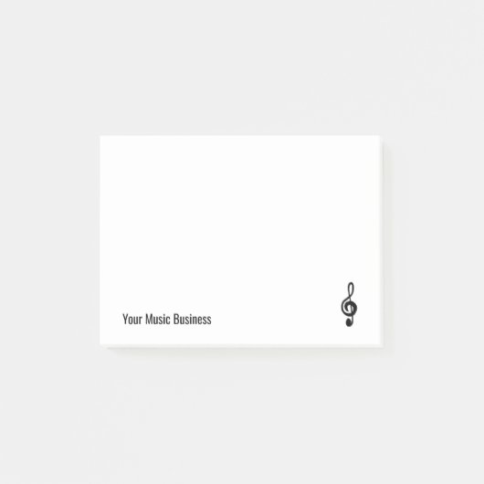Eenvoudige Treble Clef Muzieksymbool Musicus Post-it® Notes (Voorkant)