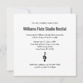 Eenvoudige Treble Clef Zwart Wit Muziek Overweging Kaart (Voorkant)