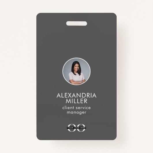 Eenvoudige treinfoto QR-code voor werknemers Badge (Voorkant)