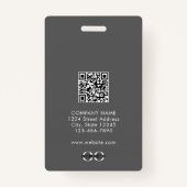 Eenvoudige treinfoto QR-code voor werknemers Badge (Achterkant)