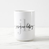 Eenvoudige trendnaam en Initialen Koffiemok (Center)