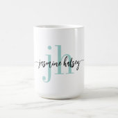 Eenvoudige trendnaam en Initialen Koffiemok (Center)