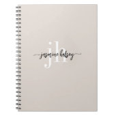 Eenvoudige trendnaam en Initialen Notitieboek (Voorkant)