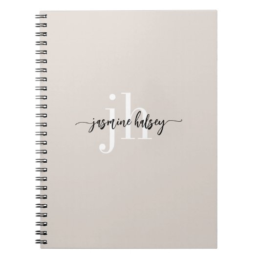 Eenvoudige trendnaam en Initialen Notitieboek (Voorkant)