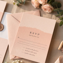 Eenvoudige trendy blush bruiloft RSVP kaart