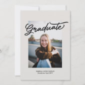 Eenvoudige trendy casual afstuderen foto afstudere kaart (Voorkant)